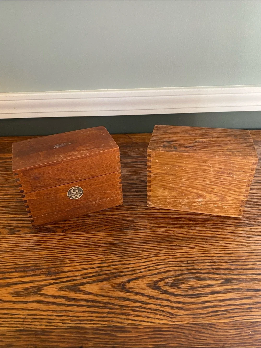 Vintage Globe Wernicke Wood Recipe Box, File Box, Card Box - Farmhouse Kitchen